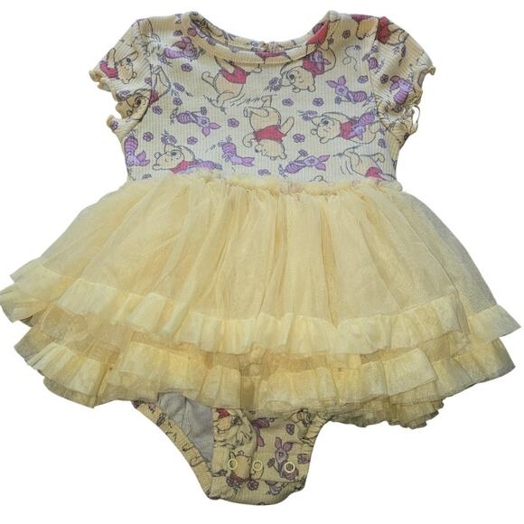 Disney Winnie The Pooh Piglet Tutu Dress Baby Girls 18M Ruffle Skirt Bodysuit - Picture 1 of 4